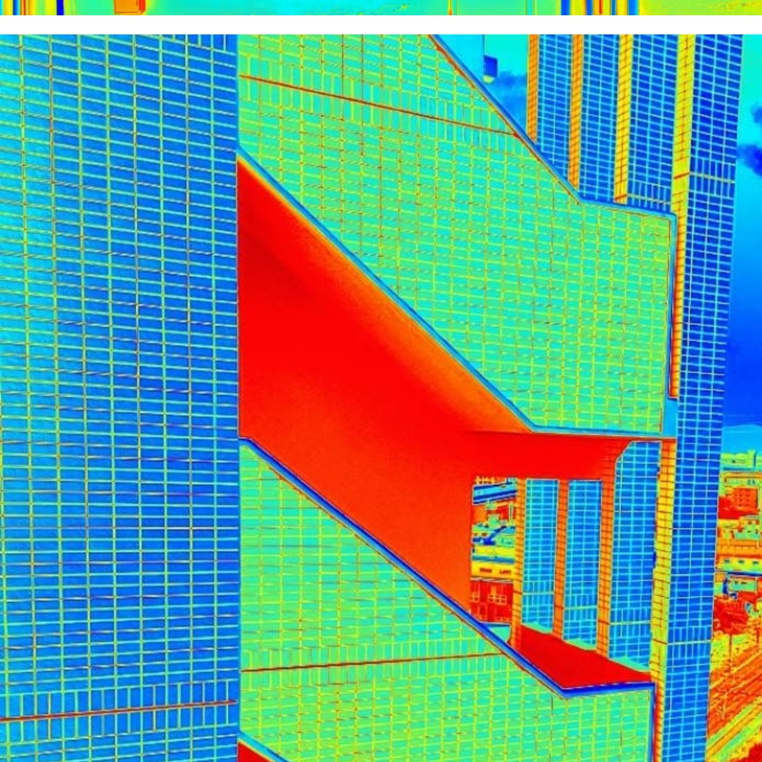 建物の温度分布が色で見える丸伸公式サイト掲載の赤外線画像